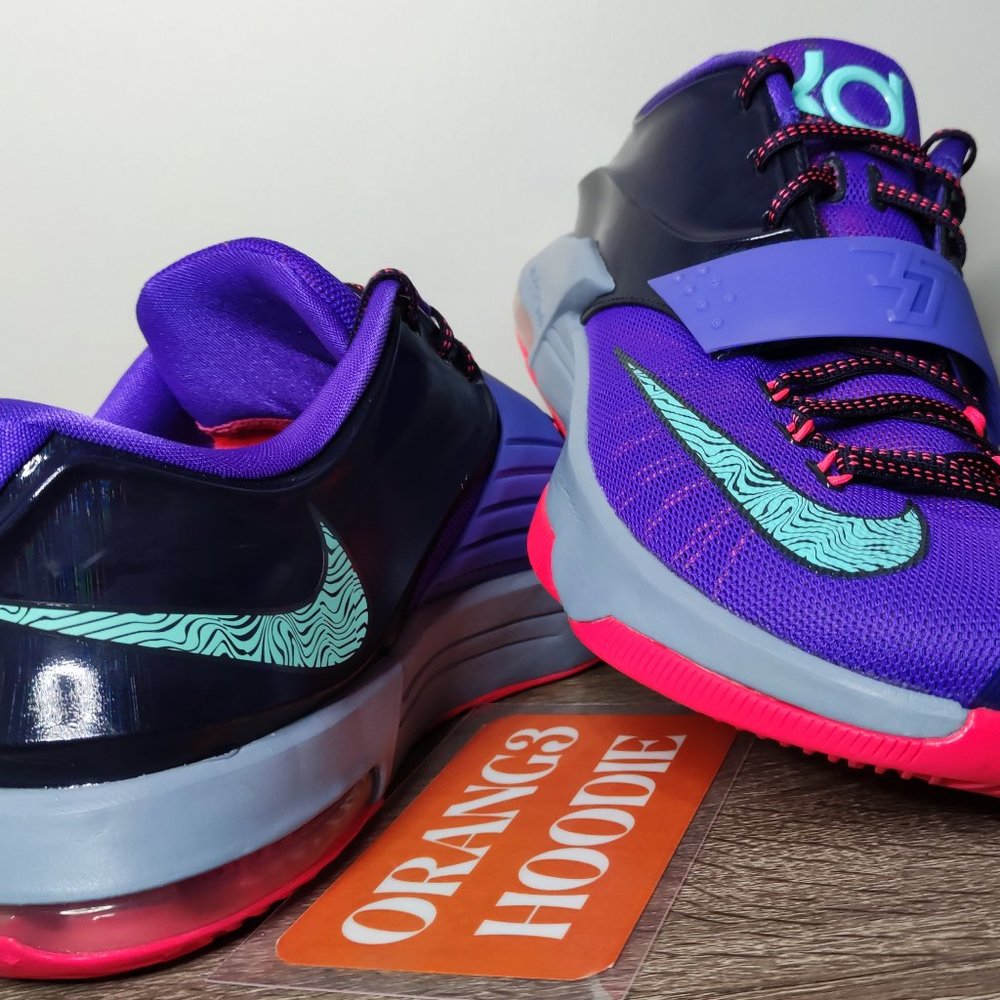 NIKE ZOOM KD 7 LIGHTNING 534 PURPLE 10 WORN ONCE PEARL 15 NERF WEATHERMAN OKC